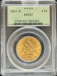 1901-S $10 Liberty MS62 PCGS OGH