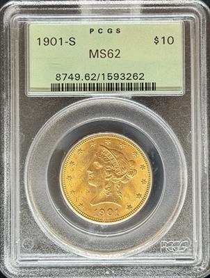 1901-S $10 Liberty MS62 PCGS OGH