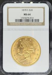 1878-S $20 Liberty MS64 NGC