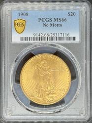 1908 NM $20 St Gaudens MS66 PCGS