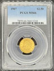 1907 $2.5 Liberty MS66 PCGS