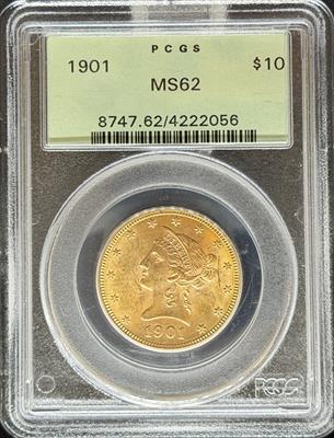 1901 $10 Liberty MS62 PCGS OGH
