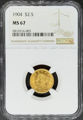 1904 $2.5 Liberty MS67 NGC