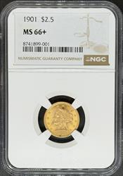 1901 $2.5 Liberty MS66+ NGC