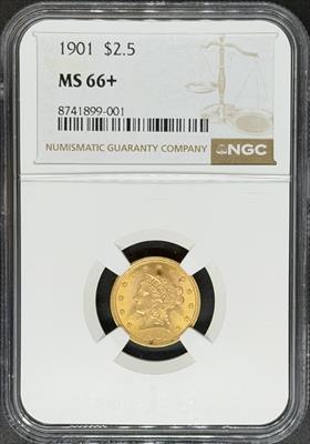 1901 $2.5 Liberty MS66+ NGC