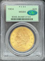 1904 $20 Liberty MS64 PCGS OGH