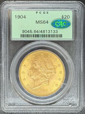 1904 $20 Liberty MS64 PCGS OGH