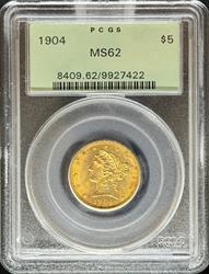1904 $5 Liberty MS62 PCGS OGH