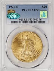 1927-S $20 Liberty AU58 PCGS CAC