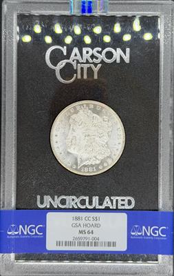 1881-CC GSA Morgan Dollar MS64 NGC