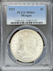 1921 Morgan Dollar MS64+ PCGS