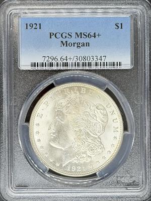 1921 Morgan Dollar MS64+ PCGS