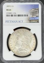 1899-O Morgan Dollar MS64 NGC