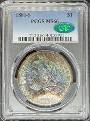 1881-S Morgan Dollar MS66 PCGS CAC Toner