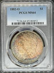 1882-O Morgan Dollar MS64 PCGS Toner