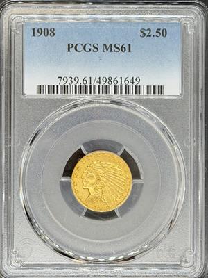1908 $2.5 Indian MS61 PCGS
