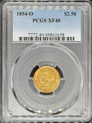 1854-O $2.5 Liberty XF40 PCGS