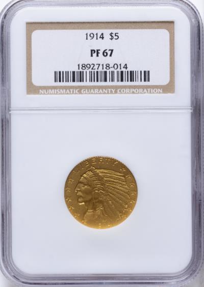 1914 $5 Indian PR67 NGC