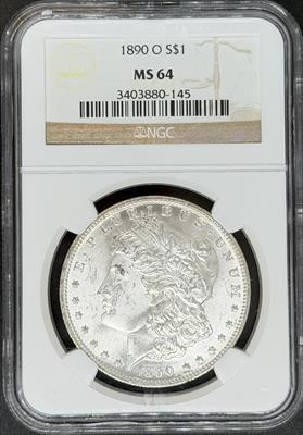 1890-O Morgan Dollar MS64 NGC
