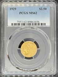 1929 $2.5 Indian MS62 PCGS