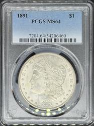 1891 Morgan Dollar MS64 PCGS