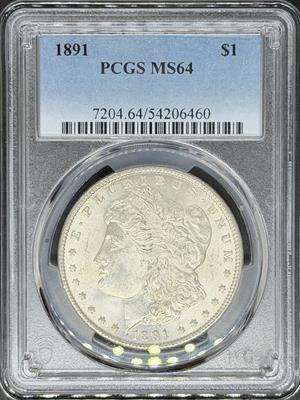 1891 Morgan Dollar MS64 PCGS