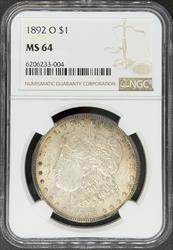 1892-O Morgan Dollar MS64 NGC