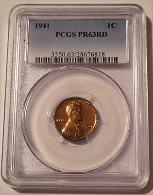 1941 Lincoln Wheat Cent PR63 RED PCGS Low Proof Mintage