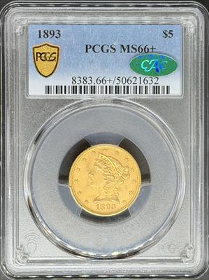 1893 $5 Liberty MS66+ PCGS CAC