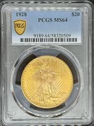 1927 $20 St. Gaudens MS64 PCGS