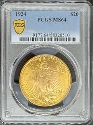 1924 $20 St. Gaudens MS64 PCGS