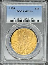 1910 $20 St. Gaudens MS64+ PCGS
