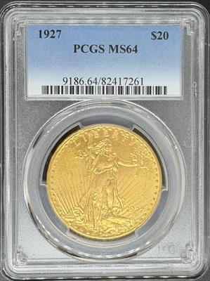 1927 $20 St. Gaudens MS64 PCGS