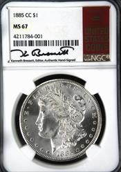 1885-CC Morgan Dollar MS67 NGC