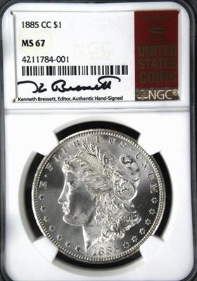 1885-CC Morgan Dollar MS67 NGC