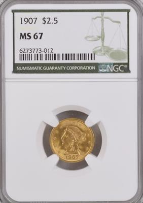 1907 $2.5 Liberty MS67 NGC