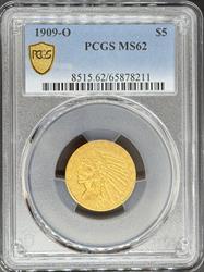 1909-O $5 Indian MS62 NGC
