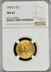 1903-S $5 Liberty MS67 NGC