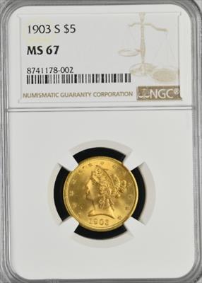 1903-S $5 Liberty MS67 NGC
