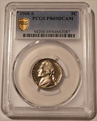 1968 S Jefferson Nickel Proof PR69 DCAM PCGS GSH