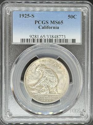 1925-S 50C California MS65 PCGS