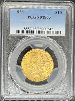 1926 $10 Indian MS63 PCGS