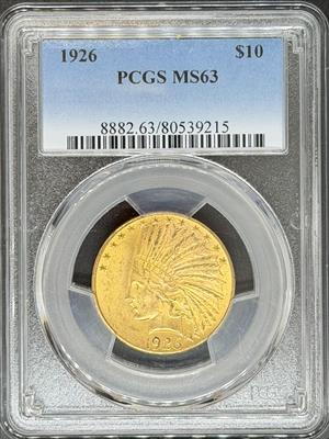 1926 $10 Indian MS63 PCGS