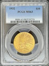 1932 $10 Indian MS63 PCGS