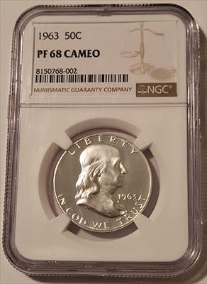 1963 Franklin Half Dollar Proof PF68 Cameo NGC