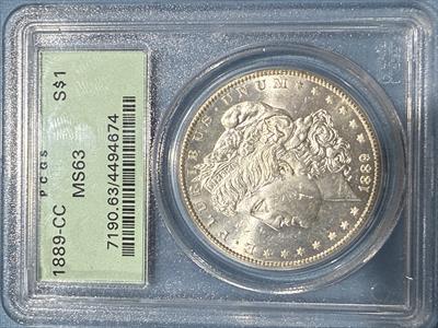 1889-CC Morgan Dollar MS63 PCGS OGH