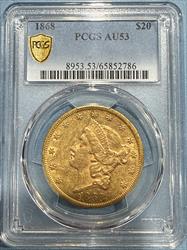 1868 $20 Liberty AU53 PCGS