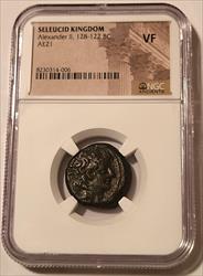 Seleucid Kingdom (Ancient Greek) Alexander II 128-122 BC AE21 VF NGC