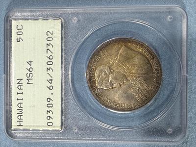1928 50C Hawaiian MS64 PCGS Rattler