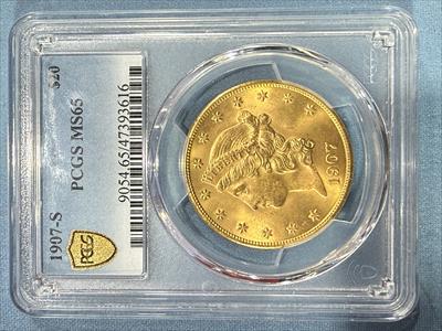 1907-S $20 Liberty MS65 PCGS